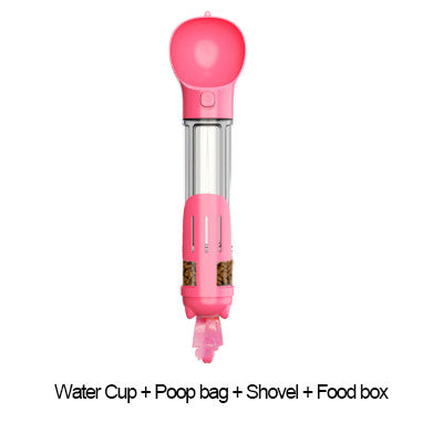 300 - 500ml Portable Multifunction Dog Water Bottle Food Feeder For Big Dogs 3 In 1 Poop Dispenser Puppy Pet Travel Drinking Bowls
