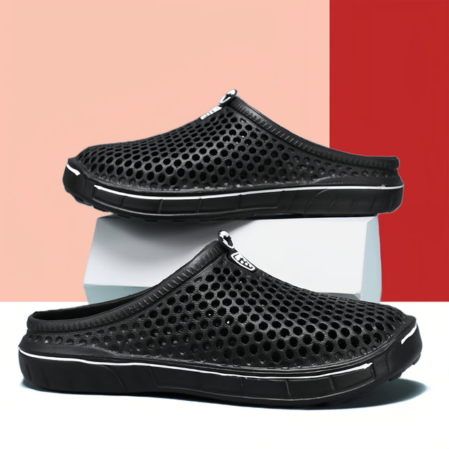 Summer Quick-Dry Breathable Women's Solid Color Casual Sandals - Comfortable Round-Toe Slip-On Flat Shoes - Made of EVA Material with Hollow Design