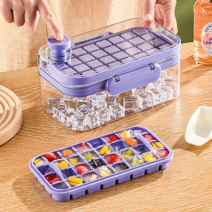 Silicone Press Ice Maker Single Double Layer Square Ice Cube Mold