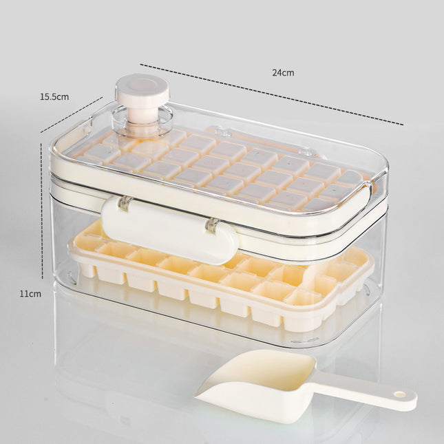 Silicone Press Ice Maker Single Double Layer Square Ice Cube Mold