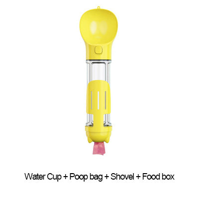 300 - 500ml Portable Multifunction Dog Water Bottle Food Feeder For Big Dogs 3 In 1 Poop Dispenser Puppy Pet Travel Drinking Bowls