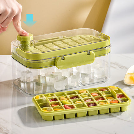 Silicone Press Ice Maker Single Double Layer Square Ice Cube Mold