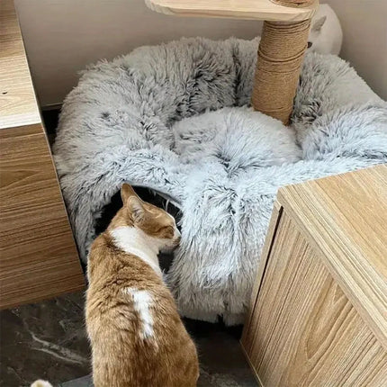Pet puppy rabbit tunnel bed for indoor cat toys multifunctional cat cave suitable for small, medium, large (Gray)