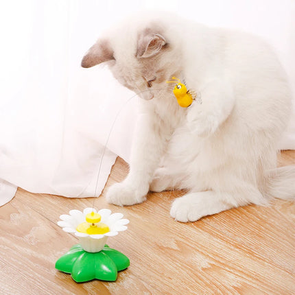 Automatic Electric Rotating Cat Toy Colorful Butterfly Bird Animal Shape Plastic Pet Dog Kitten Interactive Toys Cat Accessories