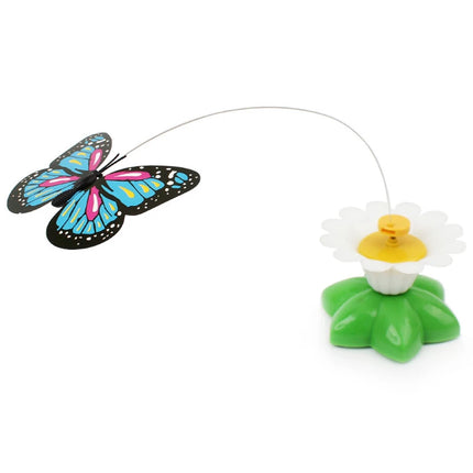 Automatic Electric Rotating Cat Toy Colorful Butterfly Bird Animal Shape Plastic Pet Dog Kitten Interactive Toys Cat Accessories