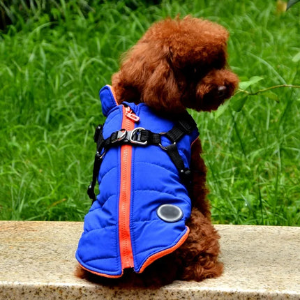Waterproof Dog Clothes Winter Dog Coat With Harness Warm Pet Clothing Big Dog Jacket Chihuahua Labrador Bulldog Coat Costume