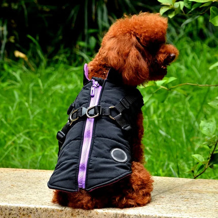 Waterproof Dog Clothes Winter Dog Coat With Harness Warm Pet Clothing Big Dog Jacket Chihuahua Labrador Bulldog Coat Costume