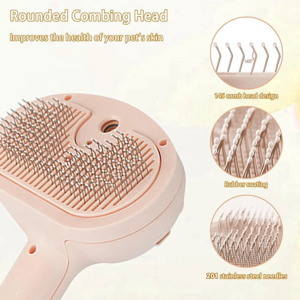 Steam Cat Brush,  Pet Hair Cleaning Misting CombCat Brushes for Indoor Cats,  Cat Hair Brush Cat Grooming Deshedding Brush
