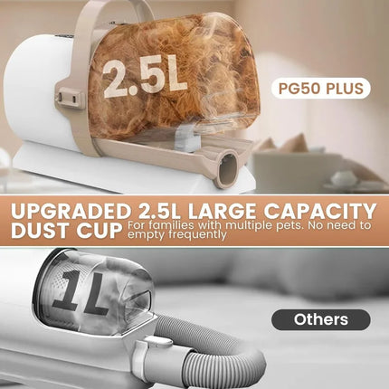 Grooming Vacuum, Grooming Kit, Clipper Nail Trimmer Grinder, 2.5L Dust Cup 7 Grooming Tools 11000Pa Vacuum