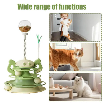Cat Ball Track Toy Interactive Cat Track Toy with Feather Funny Kitten Fun Exercise Puzzle Stable Exercise Puzzle Kitten Toys