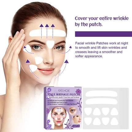 100pcs Face Forehead Cheek Chin Sticker Anti-Wrinkles Skin Lifting V Shape Anti-Aging Strip Makeup Face Eye Patches Beauty Tools