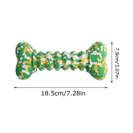 Rubber Bone Dog Toys Funny Bite-resistant Bone-shaped Balls Chewing Interactive Fetch Throw Toys Vibrant Colors Teeth Cleaning