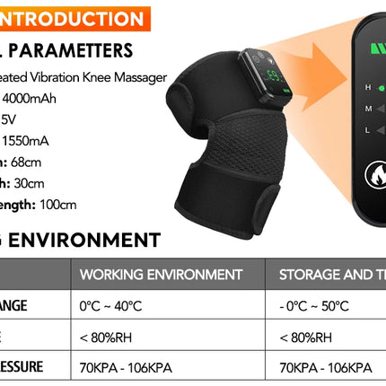 Multifunction Leg Knee Massager Joint Heating Vibration Massage Elbow Shoulder Support Thermal Knee Pad Blood Circulation