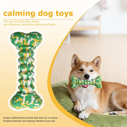 Rubber Bone Dog Toys Funny Bite-resistant Bone-shaped Balls Chewing Interactive Fetch Throw Toys Vibrant Colors Teeth Cleaning