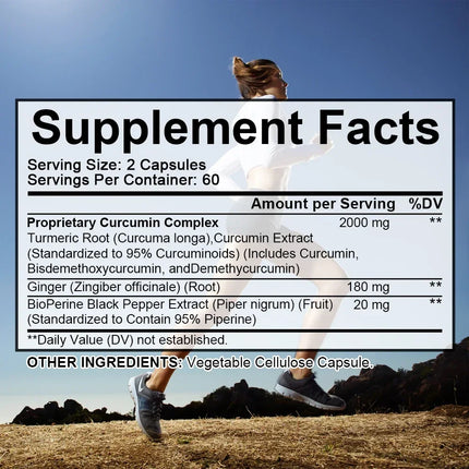 Turmeric supplements – Contains black pepper and ginger, antioxidants that support bone health and promote joint health