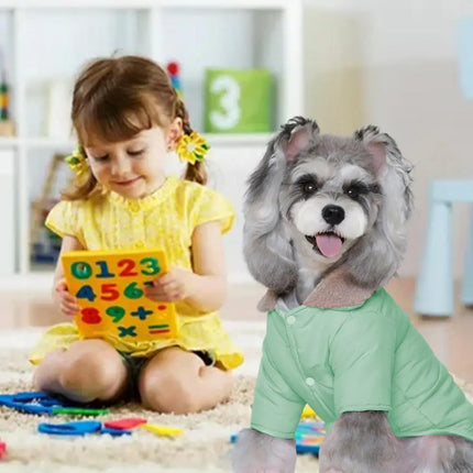 Pet Clothes Pet Warm Windproof Jacket Fashionable Collar Design Two-Legged Jacket Pet Costumes Dog Cold Weather Coats For