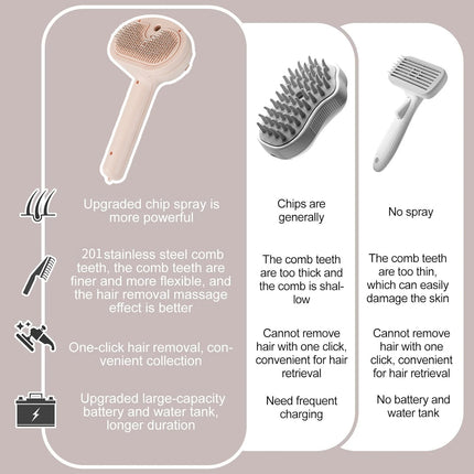 Steam Cat Brush,  Pet Hair Cleaning Misting CombCat Brushes for Indoor Cats,  Cat Hair Brush Cat Grooming Deshedding Brush