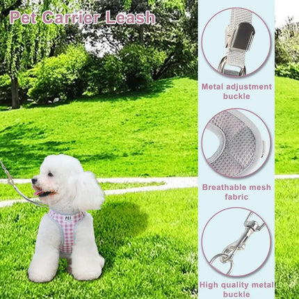 Pet Harness With Handles Adjustable Pet Vest Harness Leashes Set Rotatable Buckle Design Outdoor Training Tool Simple Design Pol
