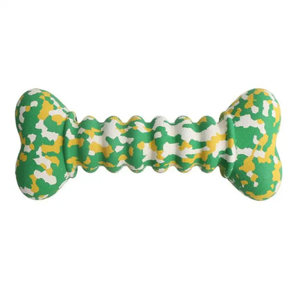 Rubber Bone Dog Toys Funny Bite-resistant Bone-shaped Balls Chewing Interactive Fetch Throw Toys Vibrant Colors Teeth Cleaning