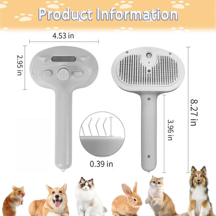 Steam Cat Brush,  Pet Hair Cleaning Misting CombCat Brushes for Indoor Cats,  Cat Hair Brush Cat Grooming Deshedding Brush