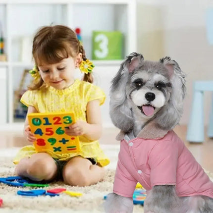 Pet Clothes Pet Warm Windproof Jacket Fashionable Collar Design Two-Legged Jacket Pet Costumes Dog Cold Weather Coats For