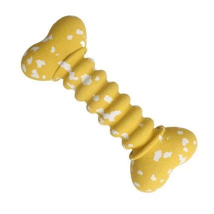 Rubber Bone Dog Toys Funny Bite-resistant Bone-shaped Balls Chewing Interactive Fetch Throw Toys Vibrant Colors Teeth Cleaning