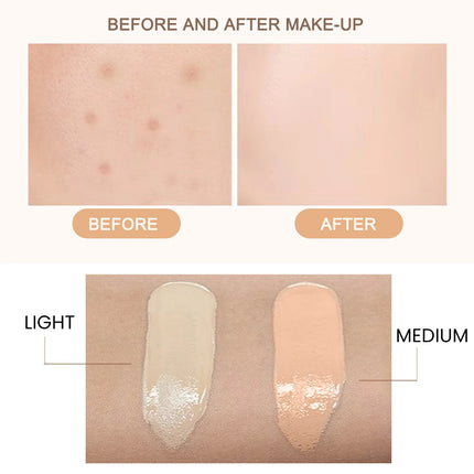 CC+ Cream Foundation Full cover Color Correcting Cream No Creasing Hydrating Serum & SPF50+ Sunscreen lightweight Natural Makeup