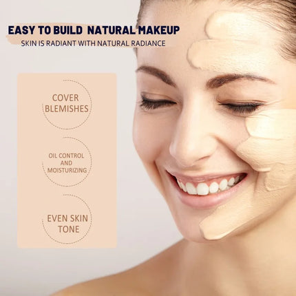 CC+ Cream Foundation Full cover Color Correcting Cream No Creasing Hydrating Serum & SPF50+ Sunscreen lightweight Natural Makeup