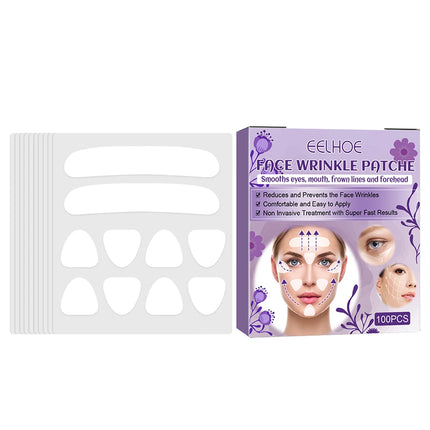100pcs Face Forehead Cheek Chin Sticker Anti-Wrinkles Skin Lifting V Shape Anti-Aging Strip Makeup Face Eye Patches Beauty Tools