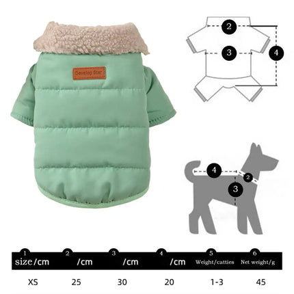Pet Clothes Pet Warm Windproof Jacket Fashionable Collar Design Two-Legged Jacket Pet Costumes Dog Cold Weather Coats For