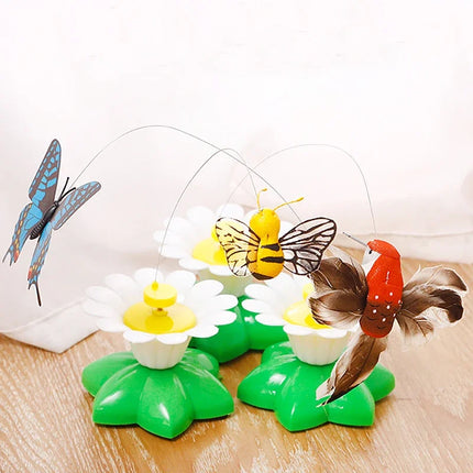 Automatic Electric Rotating Cat Toy Colorful Butterfly Bird Animal Shape Plastic Pet Dog Kitten Interactive Toys Cat Accessories