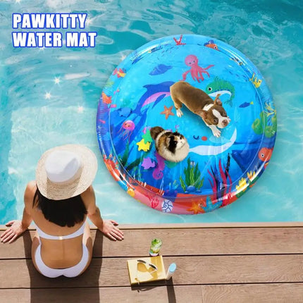 Cat Play water Mat Inflatable Play Water Pad Bed Cooling Pad Interactive Toys Thickened Mat with Pump Pet Supplies for Indoor