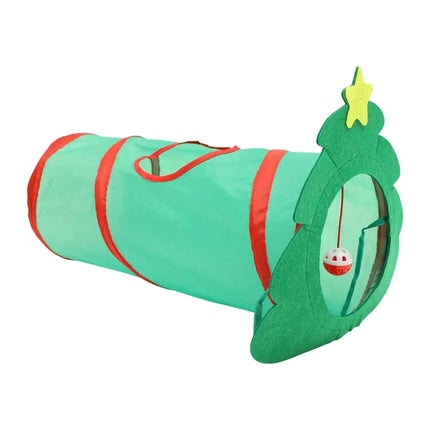 Interactive Xmas Pet Tunnel Assortments Variety Catnip Toys With Green Tunnel For Kitten Puppy Indoor Cats Xuan-us