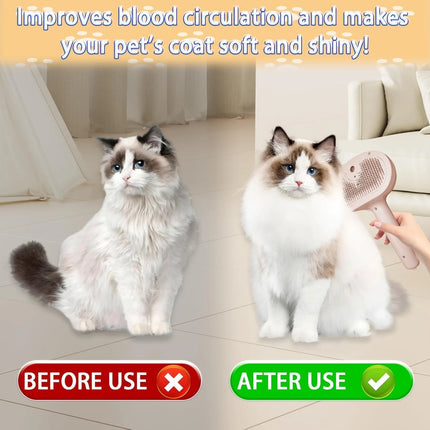Steam Cat Brush,  Pet Hair Cleaning Misting CombCat Brushes for Indoor Cats,  Cat Hair Brush Cat Grooming Deshedding Brush