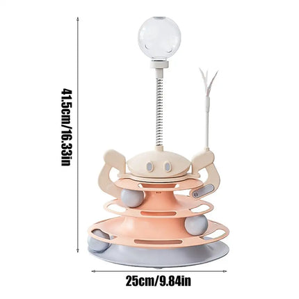 Cat Ball Track Toy Interactive Cat Track Toy with Feather Funny Kitten Fun Exercise Puzzle Stable Exercise Puzzle Kitten Toys