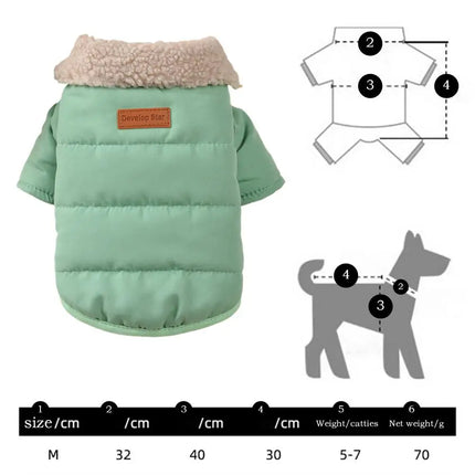 Pet Clothes Pet Warm Windproof Jacket Fashionable Collar Design Two-Legged Jacket Pet Costumes Dog Cold Weather Coats For