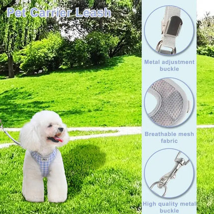 Pet Harness With Handles Adjustable Pet Vest Harness Leashes Set Rotatable Buckle Design Outdoor Training Tool Simple Design Pol