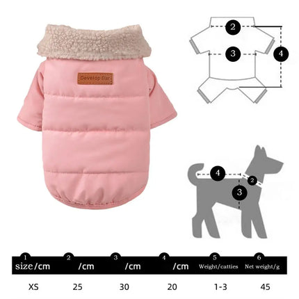 Pet Clothes Pet Warm Windproof Jacket Fashionable Collar Design Two-Legged Jacket Pet Costumes Dog Cold Weather Coats For