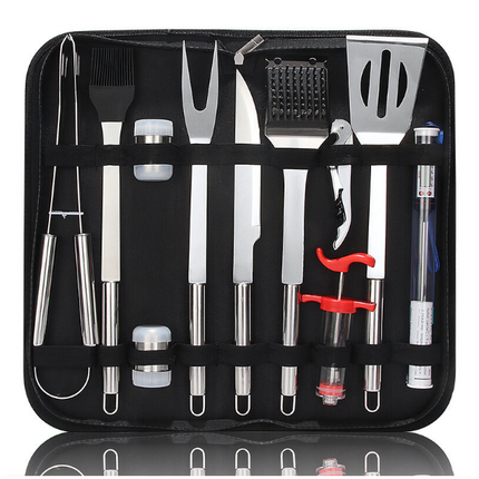 9pcs Stainless Steel Bbq Tool Set Grilling Accessories Utensils With Oxford Packing Bag