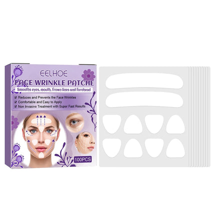100pcs Face Forehead Cheek Chin Sticker Anti-Wrinkles Skin Lifting V Shape Anti-Aging Strip Makeup Face Eye Patches Beauty Tools
