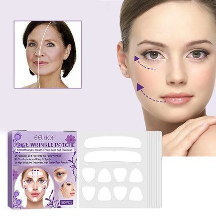 100pcs Face Forehead Cheek Chin Sticker Anti-Wrinkles Skin Lifting V Shape Anti-Aging Strip Makeup Face Eye Patches Beauty Tools