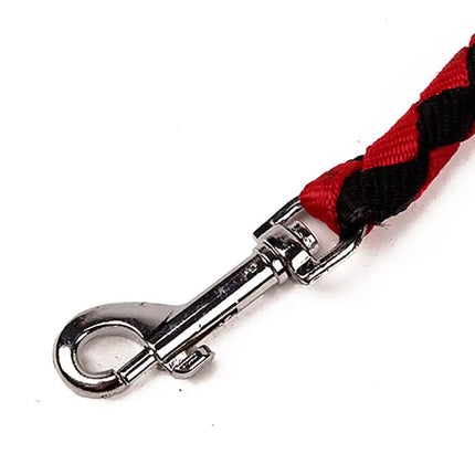 2 Way Braided Nylon Dual Dog Leash Double Leash Rope Strong Pet Leash Walking Running Leads For Couplers With Soft Padded Handle