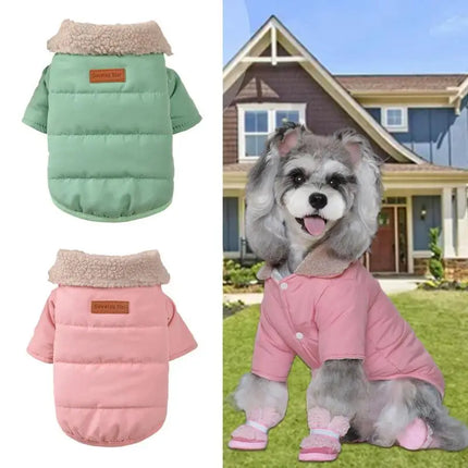 Pet Clothes Pet Warm Windproof Jacket Fashionable Collar Design Two-Legged Jacket Pet Costumes Dog Cold Weather Coats For