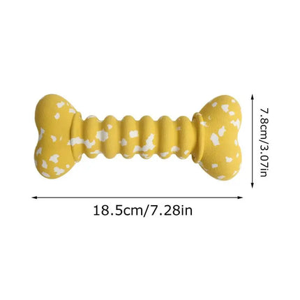 Rubber Bone Dog Toys Funny Bite-resistant Bone-shaped Balls Chewing Interactive Fetch Throw Toys Vibrant Colors Teeth Cleaning