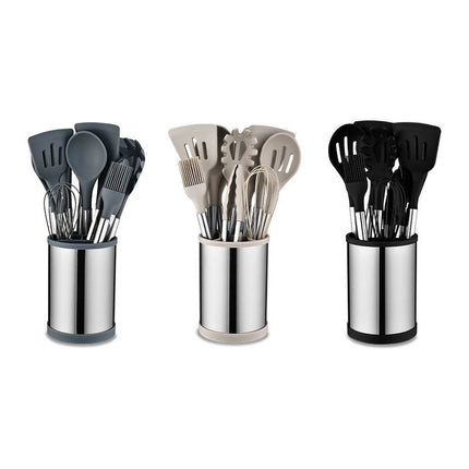 12pcs/ Set Kitchen  Cooking Tools Non Stick Heat Resistant Cooking Soup Spatula Shovel Silicone Kitchenware
