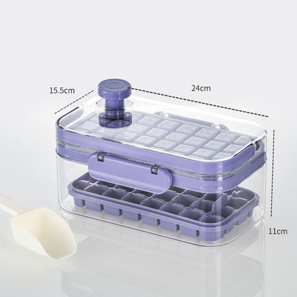 Silicone Press Ice Maker Single Double Layer Square Ice Cube Mold
