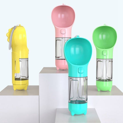 300 - 500ml Portable Multifunction Dog Water Bottle Food Feeder For Big Dogs 3 In 1 Poop Dispenser Puppy Pet Travel Drinking Bowls