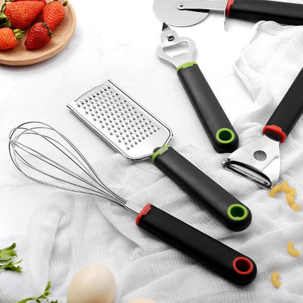 Plastic handle stainless steel kitchen gadget 9 piece set